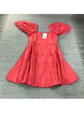 Oliphant Women’s 🌹Red Puff Sleeve Tiered Mini Dress